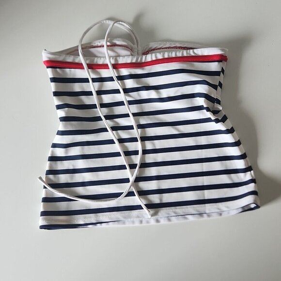 RALPH LAUREN | Halter Tankini top striped nautical navy red sz S - Picture 3 of 5